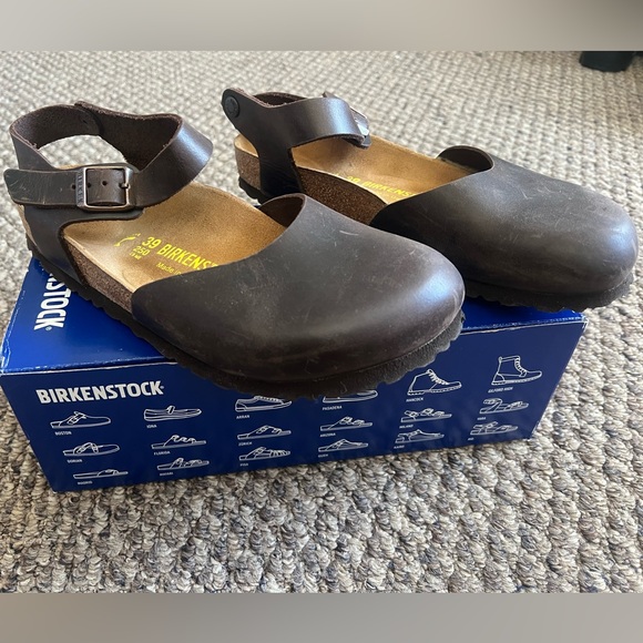 Birkenstock ⭐️RARE⭐️ Messina Dark Brown Size 39 Narrow Ankle Strap - Picture 9 of 15